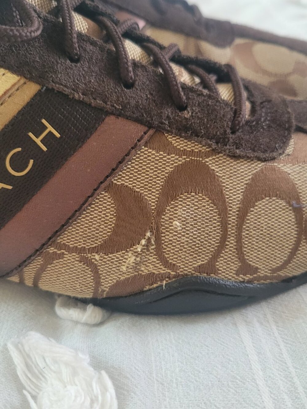 Classic Coach Jayme sneakers in the iconic khaki/brown signature canvas Sz 11 - Picture 6 of 9